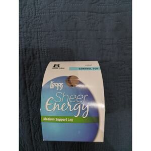 Leggs sheer energy control top B suntan womens nylons